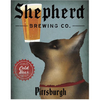 German Shepherd Brewing Co Pittsburgh -Paper Art-24"x30"