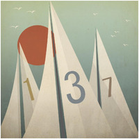 Sails VII with Sun -Paper Art-32"x32"