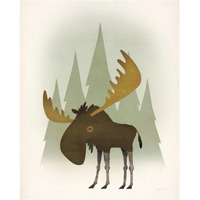 Forest Moose -Paper Art-24"x30"