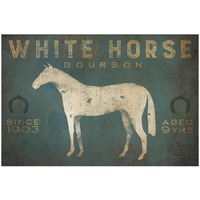 White Horse No Kentucky -Paper Art-20"x14"