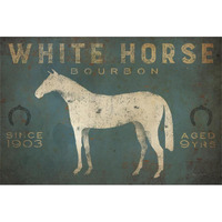 White Horse No Kentucky -Paper Art-38"x26"