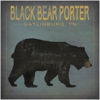 Black Bear Porter -Paper Art-26"x26"