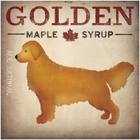 Golden Dog at Show No VT -Paper Art-32"x32"