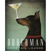 Doberman Martini -Paper Art-30&quotx37"