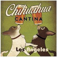 Double Chihuahua Crop Los Angeles -Paper Art-42"x42"