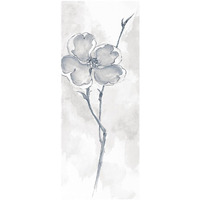 Solitary Dogwood II Gray -Paper Art-22"x52"