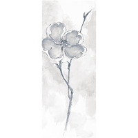 Solitary Dogwood II Gray -Paper Art-26"x62"