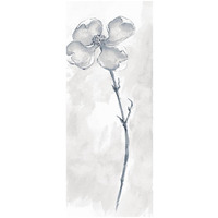 Solitary Dogwood III Gray -Paper Art-14"x32"