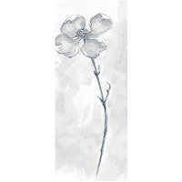 Solitary Dogwood III Gray -Paper Art-22"x52"