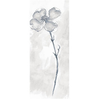 Solitary Dogwood III Gray -Paper Art-26"x62"