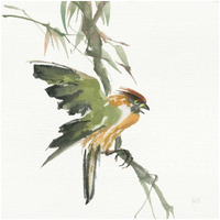 Formosan Firecrest -Paper Art-32"x32"