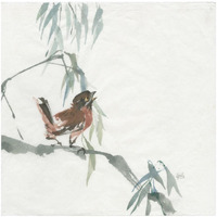 Russet Sparrow -Paper Art-32"x32"