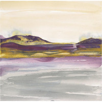 Purple Rock Dawn I Gold -Paper Art-38"x38"