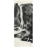 Sumi Waterfall View I -Paper Art-22"x52"