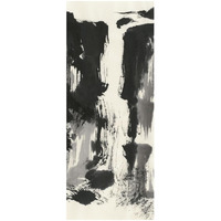 Sumi Waterfall View IV Panel -Paper Art-14"x32"