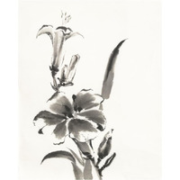 Sumi Daylily III -Paper Art-30"x37"