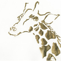 Gilded Giraffe -Paper Art-38"x38"