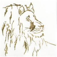 Gilded Lion -Paper Art-26"x26"