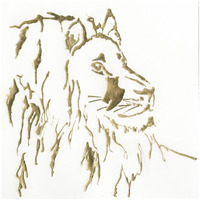 Gilded Lion -Paper Art-32"x32"