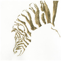 Gilded Zebra -Paper Art-32"x32"