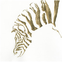 Gilded Zebra -Paper Art-38"x38"