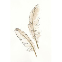 Gold Feathers I -Paper Art-18&quotx26"