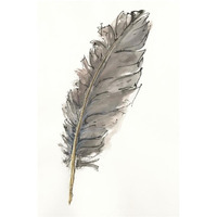 Gold Feathers VII -Paper Art-22&quotx32"