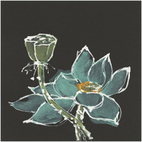 Lotus on Black I -Paper Art-20"x20"