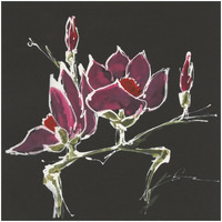 Magnolia on Black III -Paper Art-26"x26"