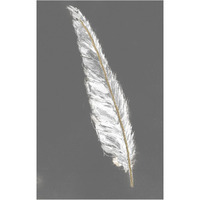 Gold Feathers VI on Grey -Paper Art-16.08"x24"