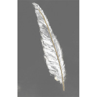 Gold Feathers VI on Grey -Paper Art-25.04"x38"