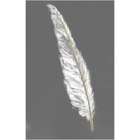 Gold Feathers VI on Grey -Paper Art-30.16"x46"