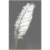 Gold Feathers VII on Grey -Paper Art-18&quotx26"