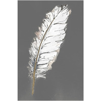 Gold Feathers VII on Grey -Paper Art-42"x62"