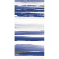 Gilded Grey III Indigo and White Crop -Paper Art-38"x74"