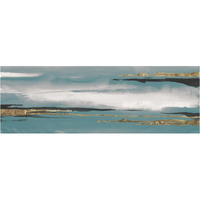 Gilded Storm I Teal Grey Crop -Paper Art-38"x14"