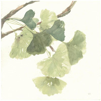 Gingko Leaves I Light -Paper Art-20"x20"