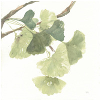 Gingko Leaves I on White -Paper Art-20"x20"