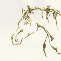 Gilded Cowpony -Paper Art-38"x38"