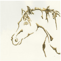 Gilded Cowpony -Paper Art-42"x42"