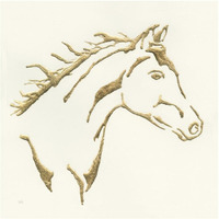 Gilded Filly -Paper Art-26"x26"