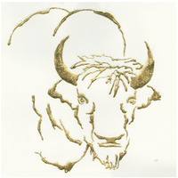 Gilded Bison -Paper Art-20"x20"