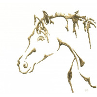 Gilded Cowpony on White -Paper Art-20"x20"