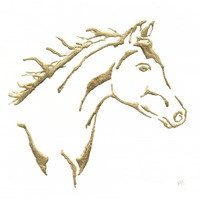 Gilded Filly on White -Paper Art-20"x20"