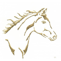 Gilded Filly on White -Paper Art-26"x26"