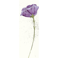 Mint Poppies II in Purple Crop -Paper Art-14"x38"