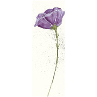 Mint Poppies II in Purple Crop -Paper Art-20"x56"