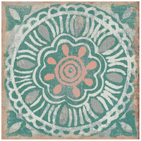 Ocean Tale Tile VI Coral -Paper Art-20"x20"