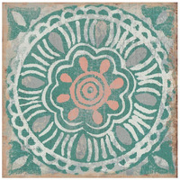 Ocean Tale Tile VI Coral -Paper Art-26"x26"