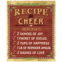 Holiday Recipes I Gold and Red -Paper Art-22"x26"